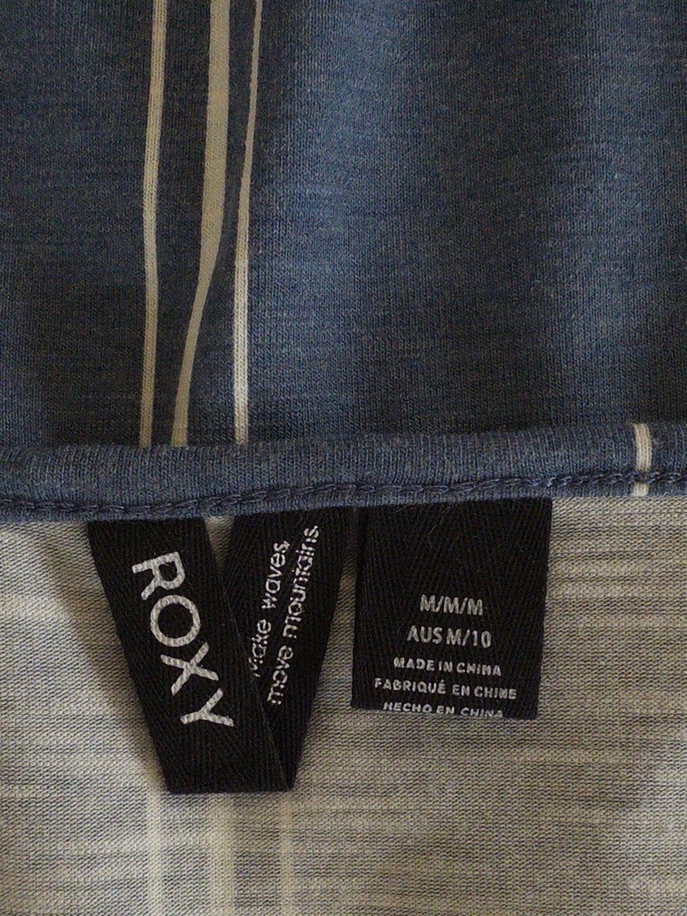 Roxy Promised Land Blue Gray Striped Slip Midi Dress Size M - Picture 10 of 14